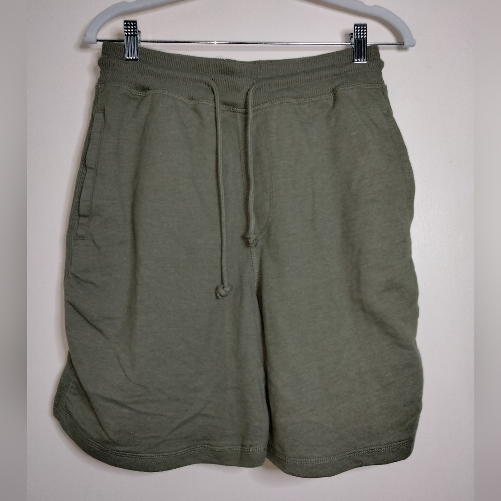 Free Planet (Size XS) Men's Khaki Green Organic Cotton Blend Drawstring Shorts